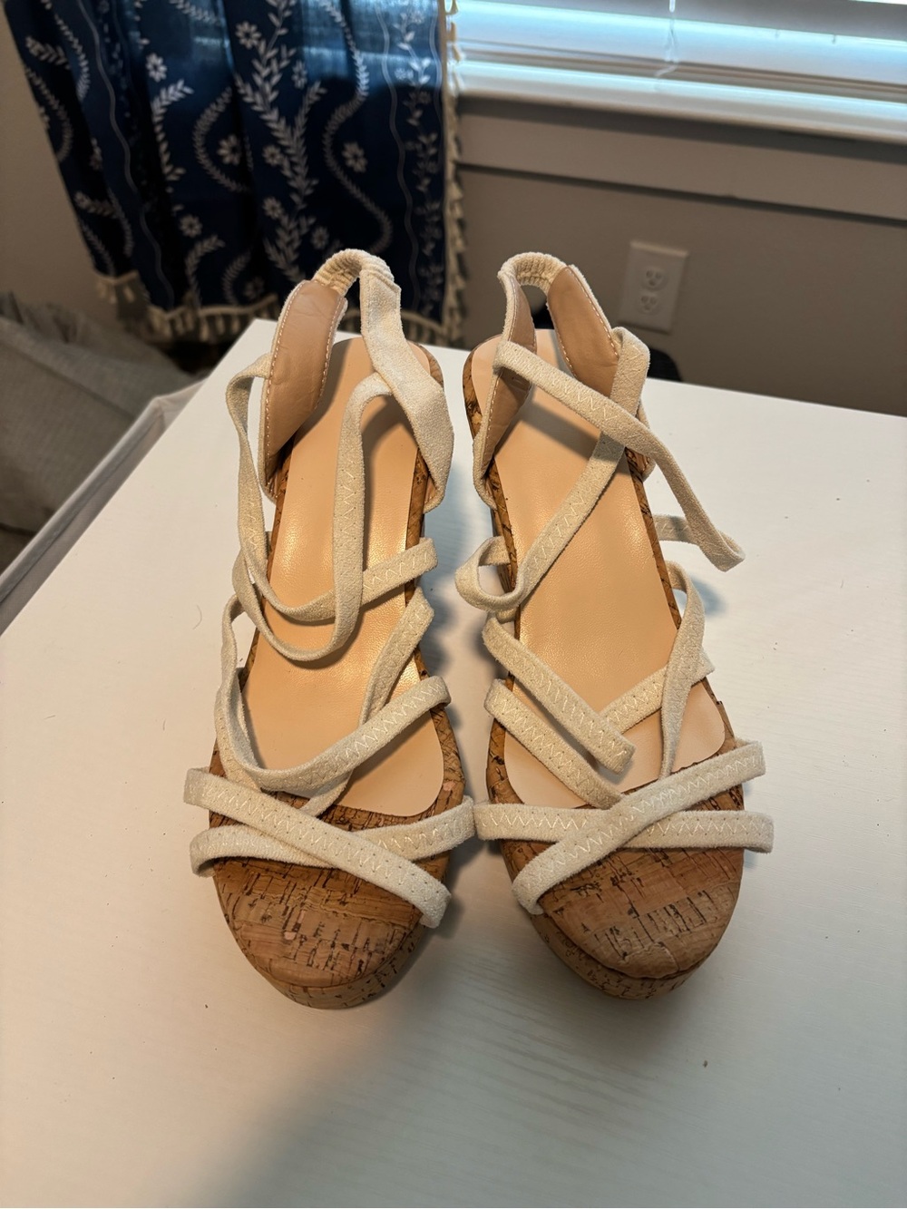 SHEIN Strap Soft Cork Wedge Sandals - Picture 4 of 8